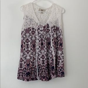 Purple and Lace Tank Top